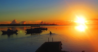 Going out to get dive boats at sunrise